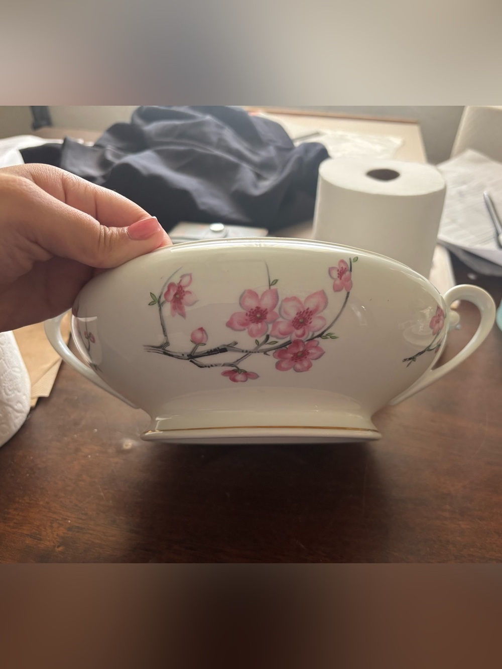 Diamond China Cherry Blossom Porcelain serving Bowl